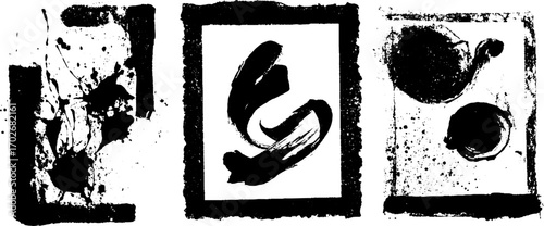 Vintage black ink silhouette on aged paper backdrop for innovative design projects
