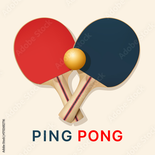 Ping Pong Tournament Banner Vector