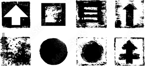 Avant garde black ink silhouette patterns for urban art design