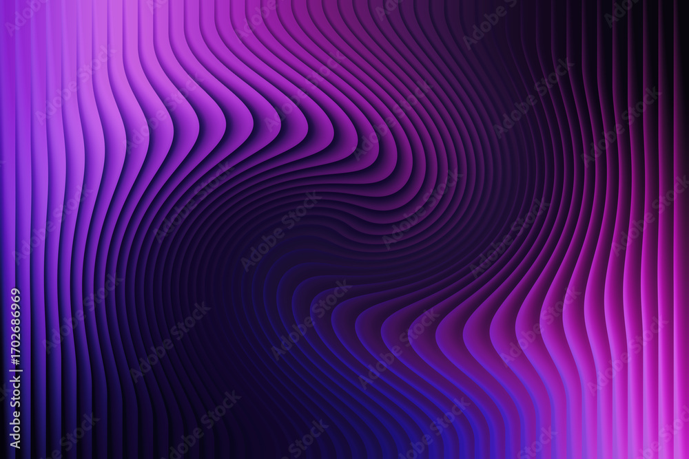Obraz premium Illustration of abstract swirling purple and blue gradient background with wavy lines and a dark center