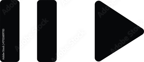 Pause and Play Button Symbol Symbol Vector Design Illustration