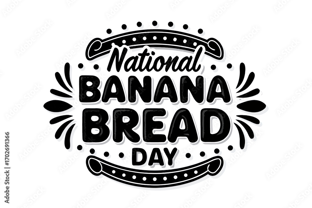 Obraz premium National Banana Bread Day Typography Poster