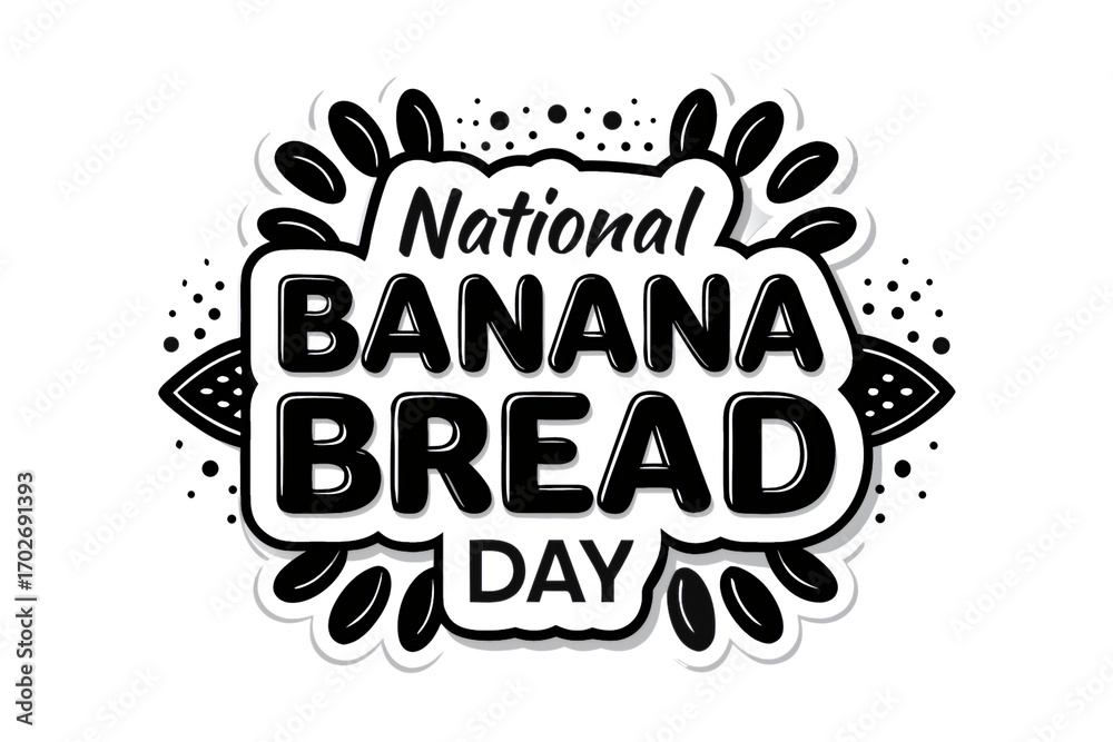 Fototapeta premium National Banana Bread Day Typography Poster