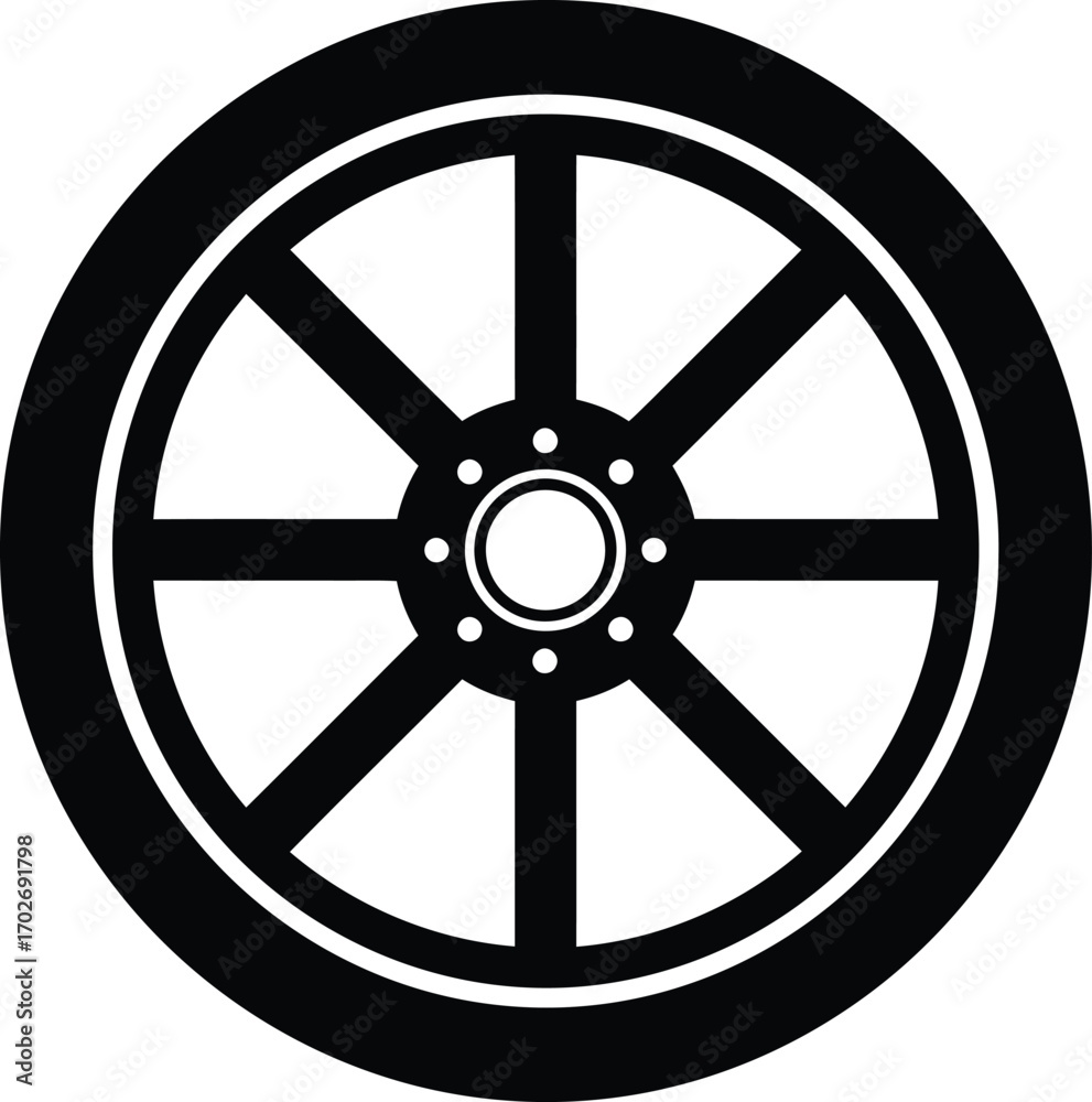 Naklejka premium Vector wheel vector icon Design