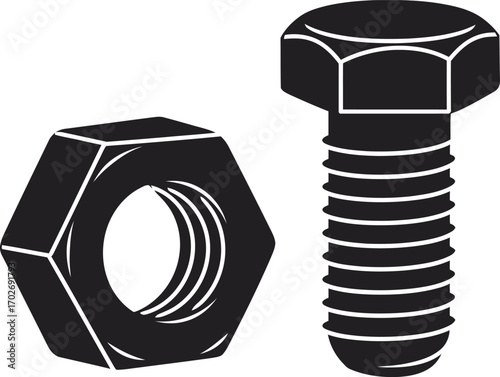 nut bolt vector icon
