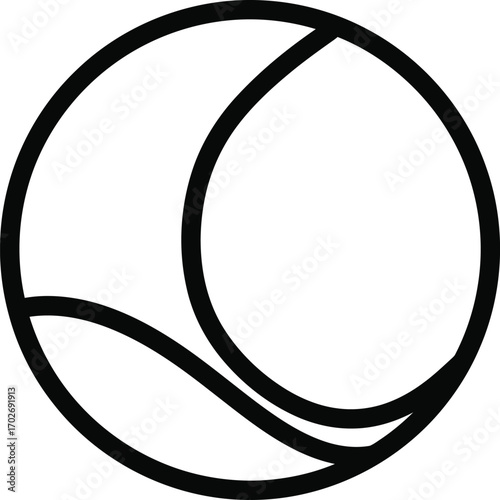 Vector outline tennis ball vector icon Design