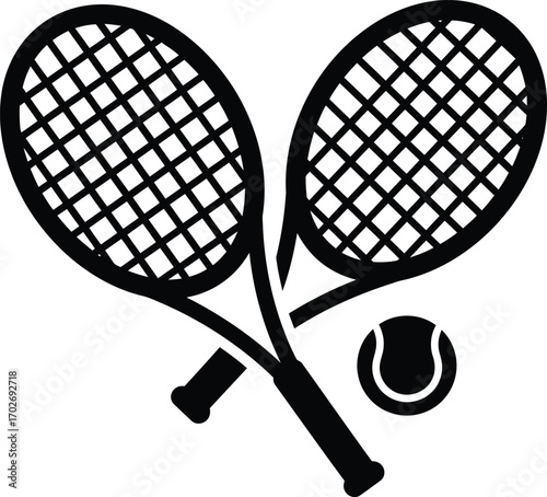 Vector tennis racket with ball vector icon Design