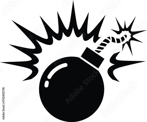 bomb explosion vector icon