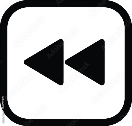fast rewind button vector icon Isolated on White Background