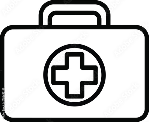 outline aid kit vector icon