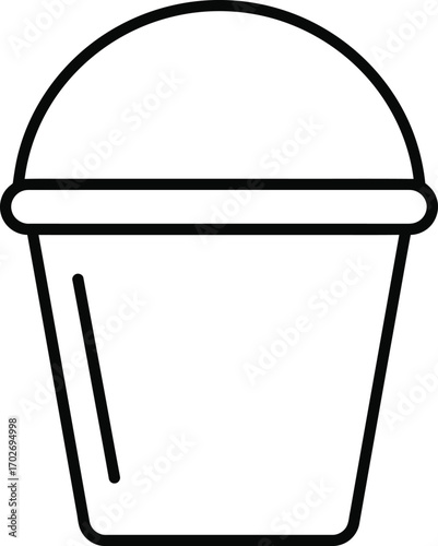 outline bucket vector icon Isolated on White Background