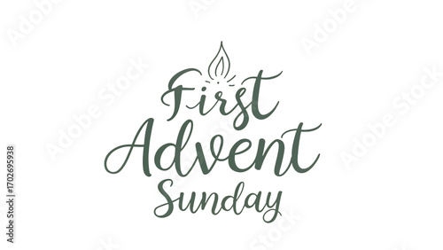 First Advent Sunday Celebration Cut Out on White Background PNG | AI Generated