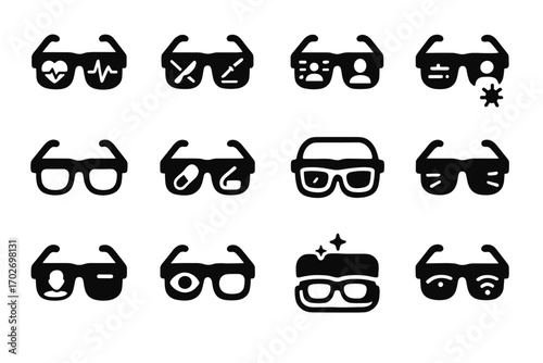 Patient emergency diagnostics medical glasses vector sterilizing consultation medication augmented ai smart