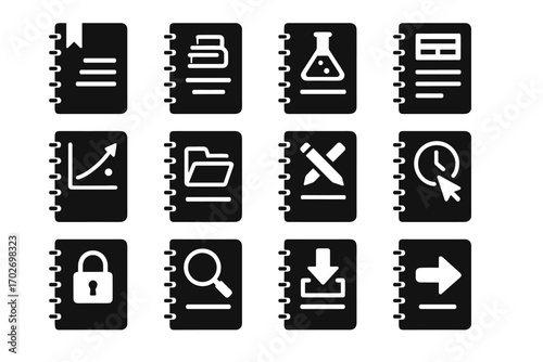 Icons history icon folders hypothesis keyword research vector search academic editing collaborative