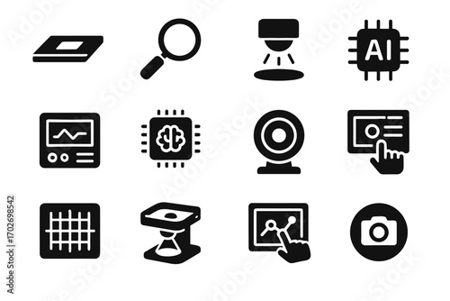 Data ai vector button lab icon sample display smart measurement tray lens