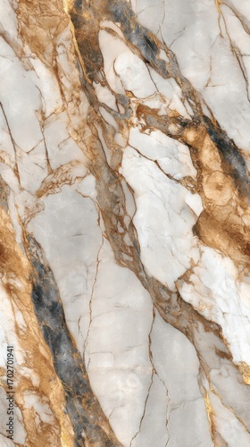 Elegant marble texture with intricate white, gold, and dark blue veining,