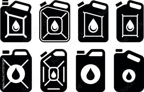 Fuel Oil Industry Icon with Drop and Tank Symbol Design