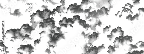 Heavy textured cloud formation in grayscale for abstract atmospheric design