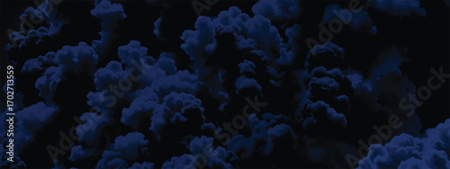 Abstract textured stormy background featuring deep blue atmospheric clouds