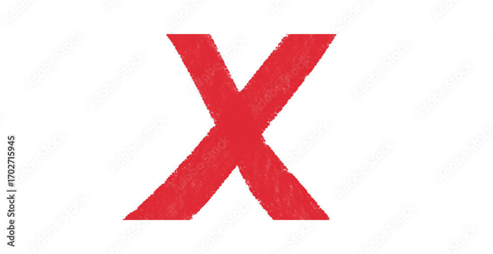 Obraz premium Bold red letter X on a stark black background, creating a modern and minimalist design.