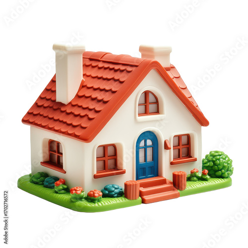 Toy house isolated on transparent background