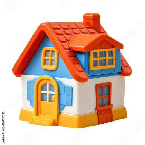 Toy house isolated on transparent background