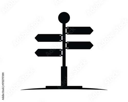 Directional Signpost Blank Guidepost Illustration