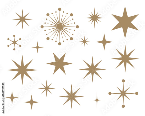 Elegant Gold Starburst Design Collection on White