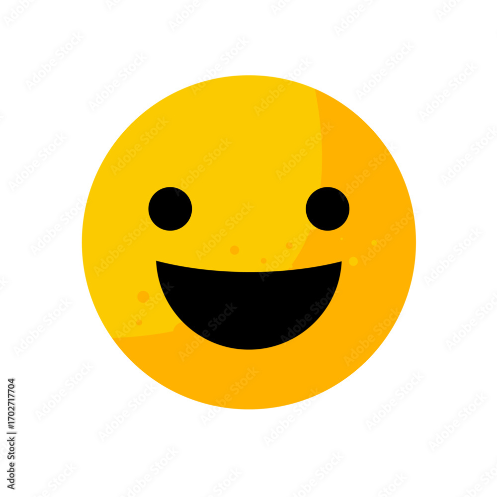 Fototapeta premium Very happy face emoticon with open mouth