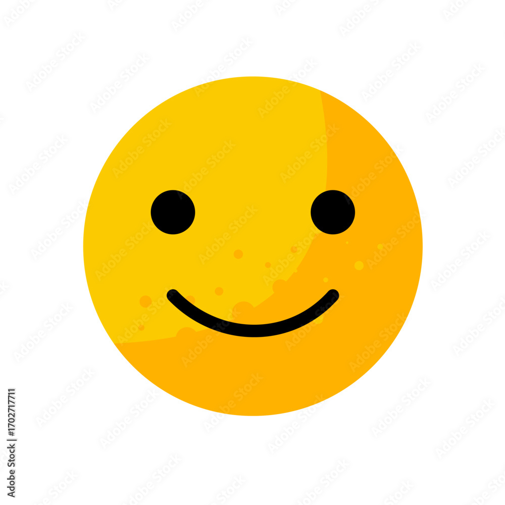 Fototapeta premium Slightly smiling face emoticon with subtle grin 