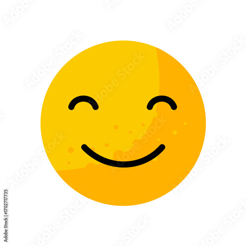 Shy smiling face emoticon with closed eyes 