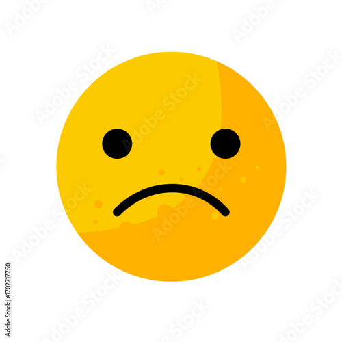 Sad face emoticon with frown mouth