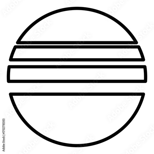 retro wave horizon line icon