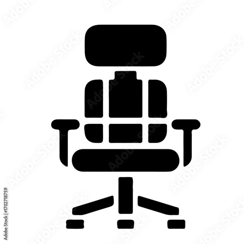 Minimalist icon of ergonomic chair for office workspace