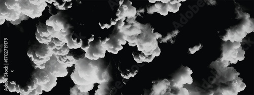 Artistic cloud background with heavy contrasting storm formations in grayscale