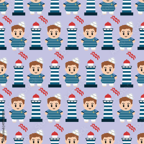 Seamless pattern nautical theme