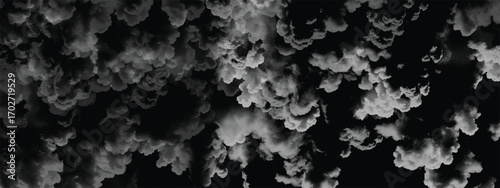 Ominous black and white storm cloud formation with dramatic texture details