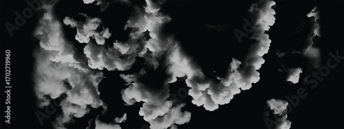 Rolling billowing clouds blending into a dramatic artistic abstract design