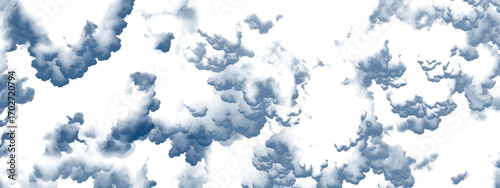 Serene dreamy design with fluffy light blue clouds on bright background