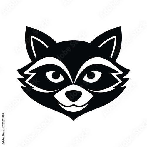 mascot logo of a sneaky raccoon face with mask pat