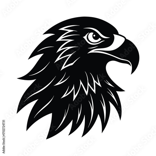 modern mascot logo of a bald eagle head