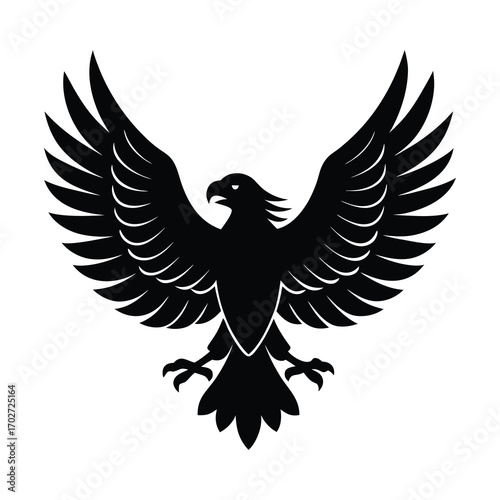 old school eagle with spread wings crest
