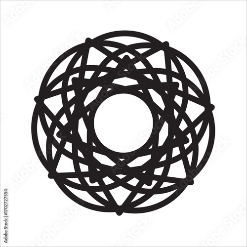 Abstract geometric mandala design symbolizing spiritual growth and cosmic order, a captivating circular pattern for meditation and mindfulness practices