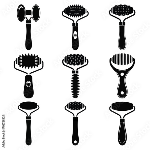 Collection of Various Massage Rollers for Skin and Body Care