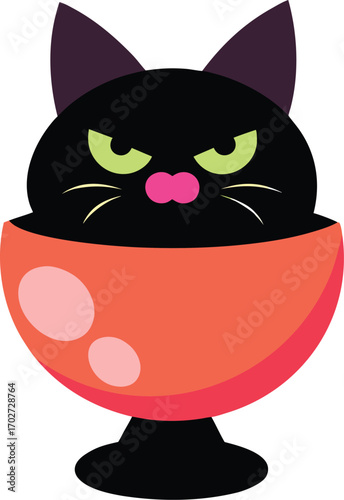cat with a cup of coffee