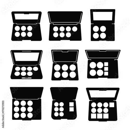 Cosmetic Palettes Collection Black Silhouette Design