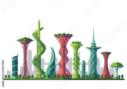 Futuristic Cityscape Architecture Design.