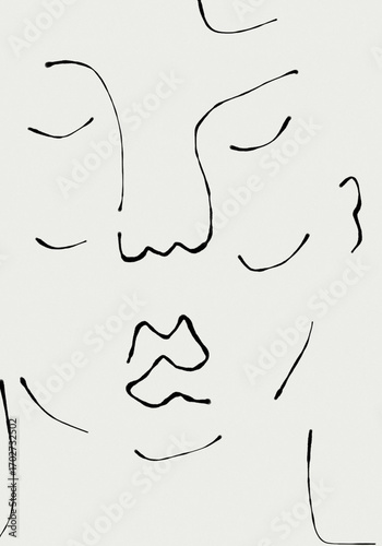  line art face illustration drawing 