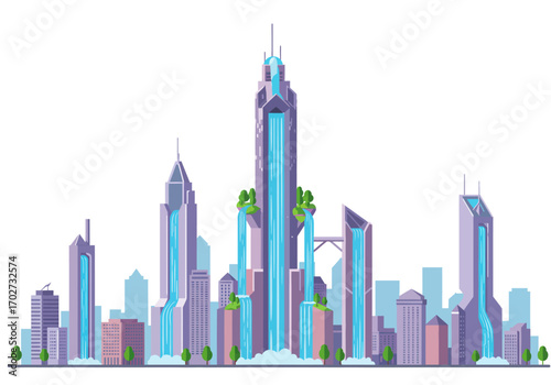 Futuristic Cityscape Architecture Design.