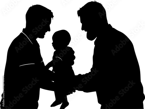  Father and son silhouettes, Dad and baby silhouettes pictogram